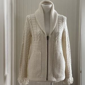 Madewell Shawl Collar Cableknit Zip Cardigan